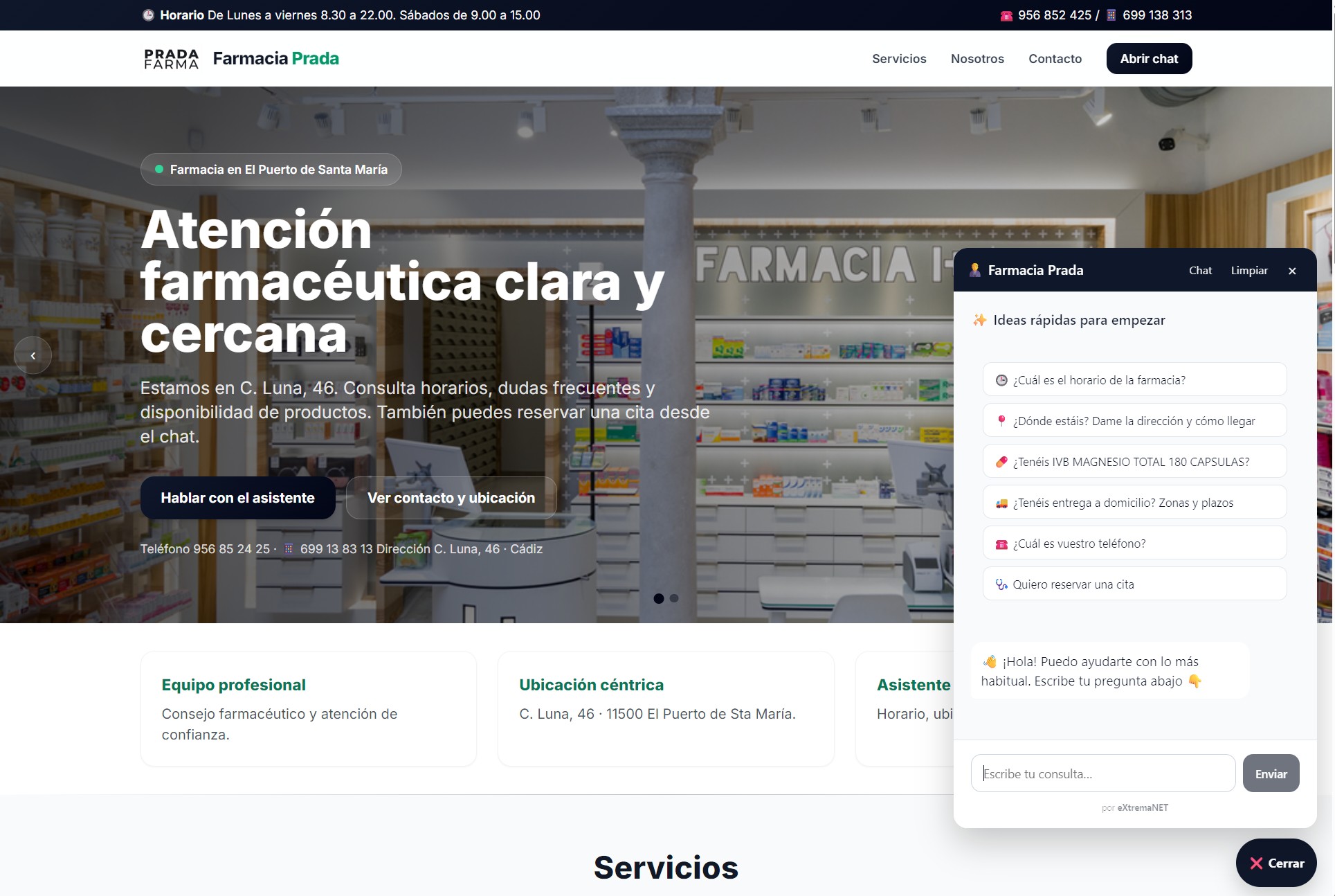 Pradafarma con Whatafarma integrado